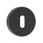 Smooth as Silk, 53mm x 10mm  Round Matt Black Modern Key Escutcheon (JMB16)